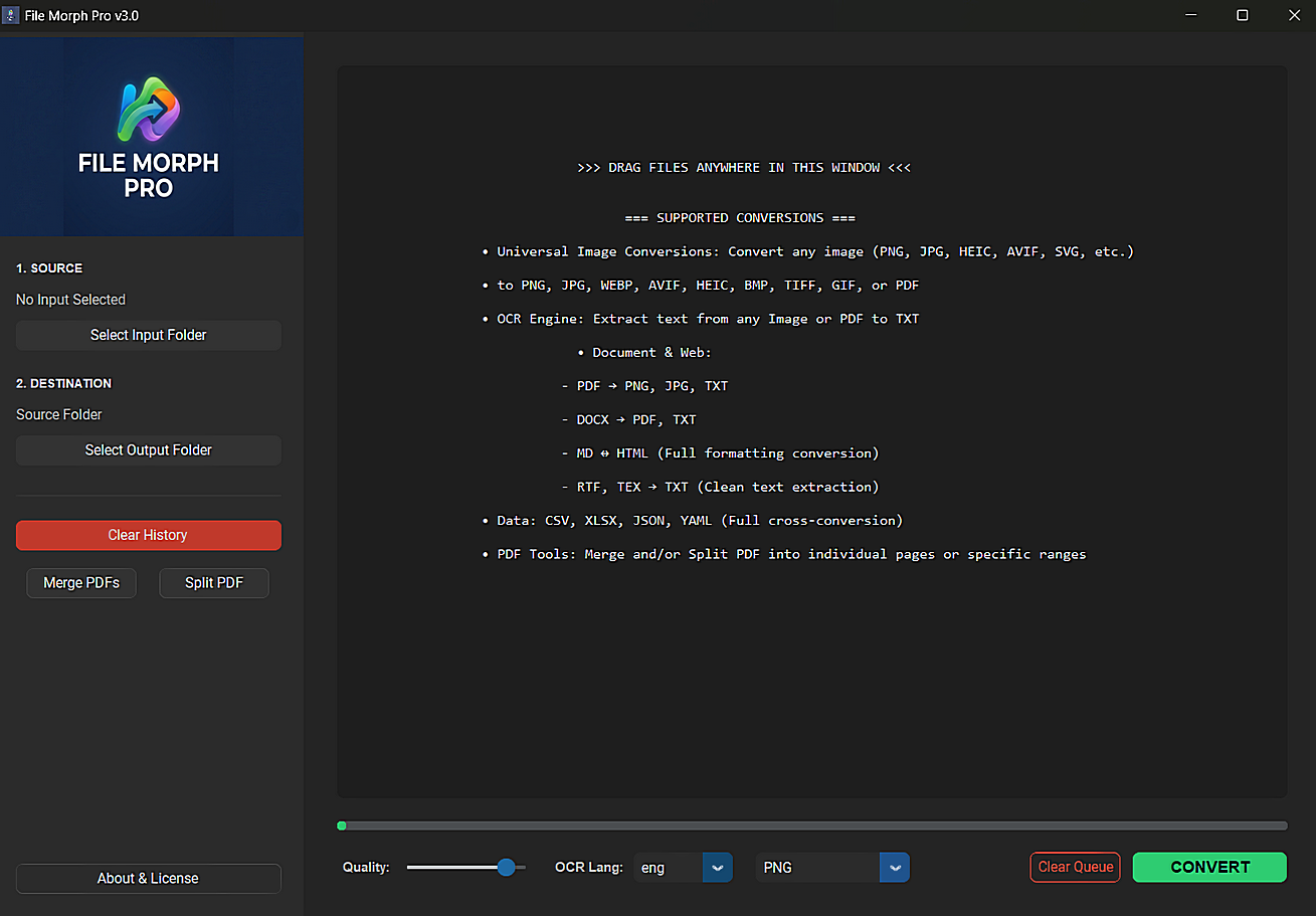 File Morph Pro User Interface